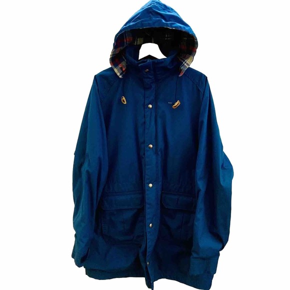 Woolrich Other - Vtg Woolrich Wool Blend Lined Parka Jacket Mens XL Blue Removable Hood USA Made